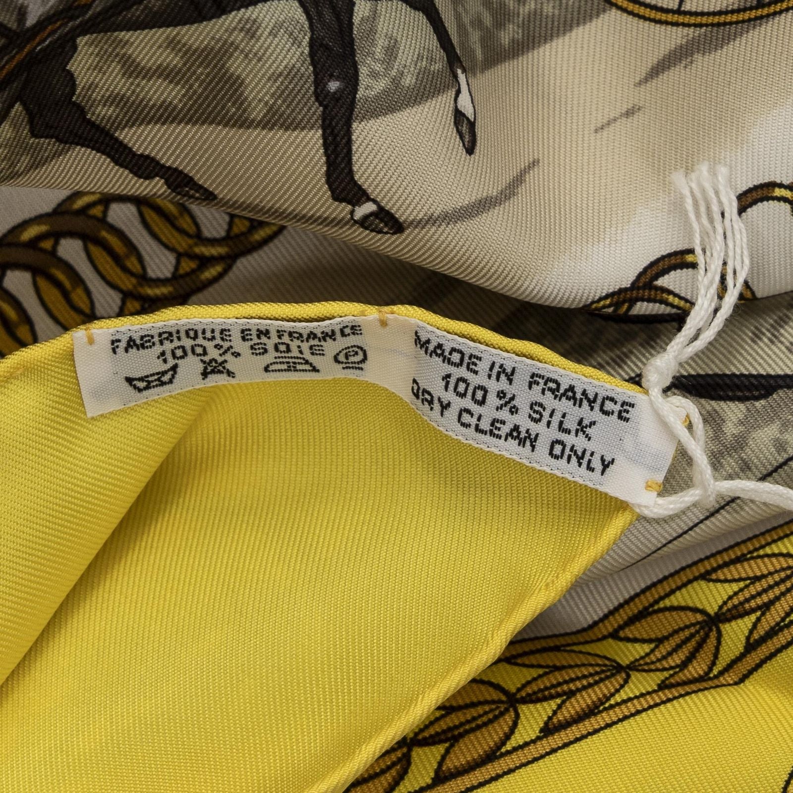 Hermes Scarf Yellow Brown Green Silk — view 5