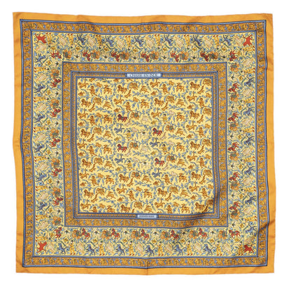 Hermes Scarf Orange Green Blue Silk — view 2