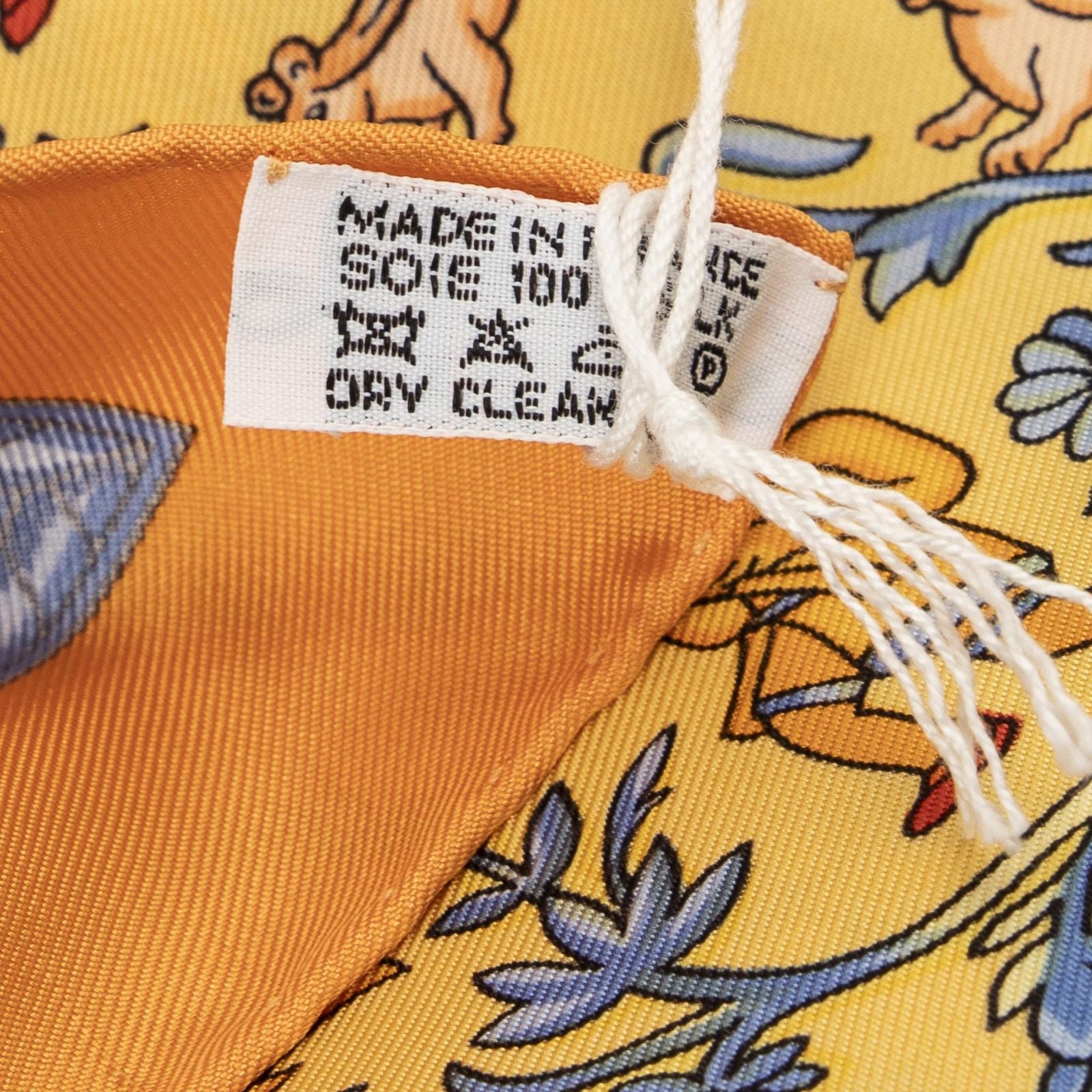 Hermes Scarf Orange Green Blue Silk — view 5