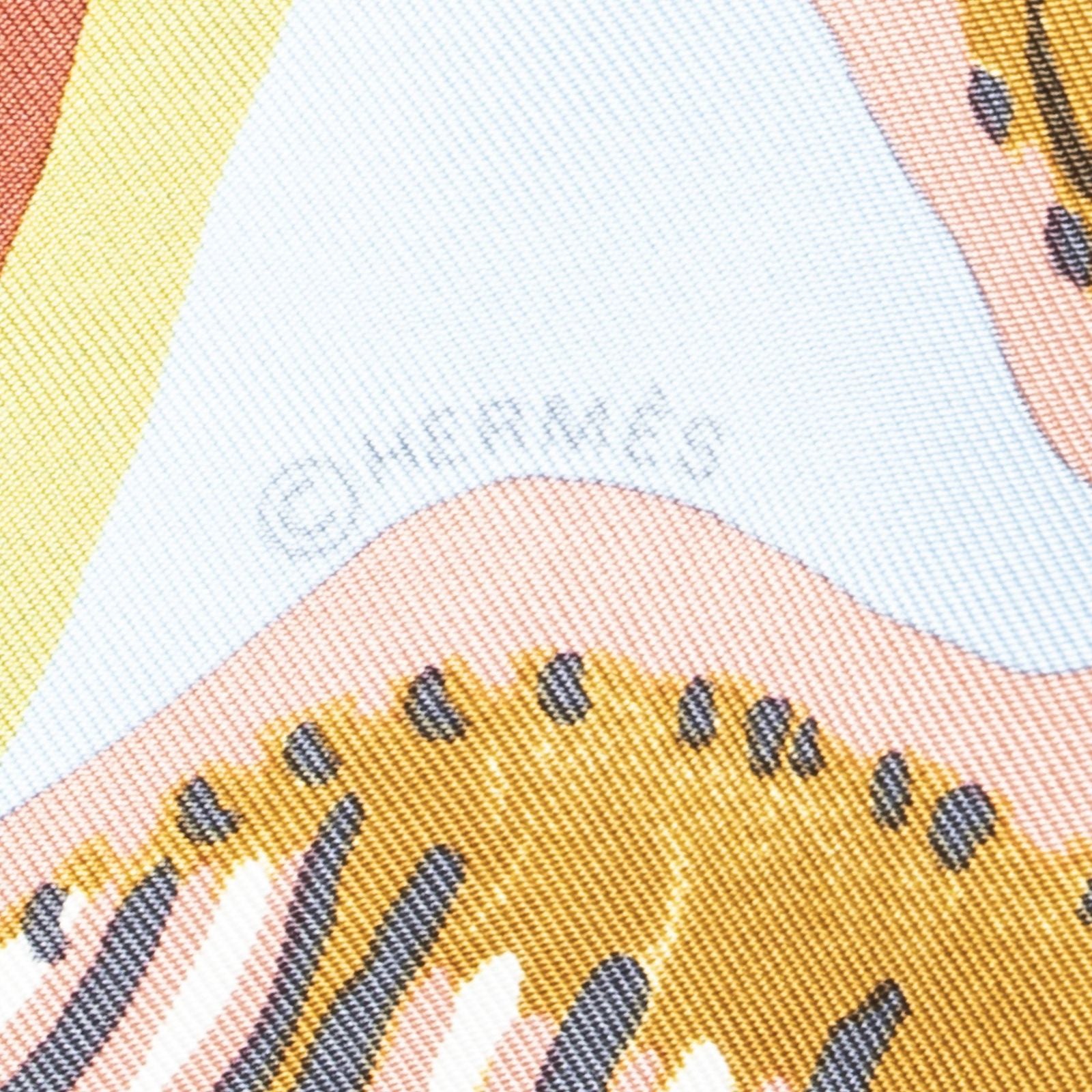 Hermes Scarf Red Green Blue Silk — view 4