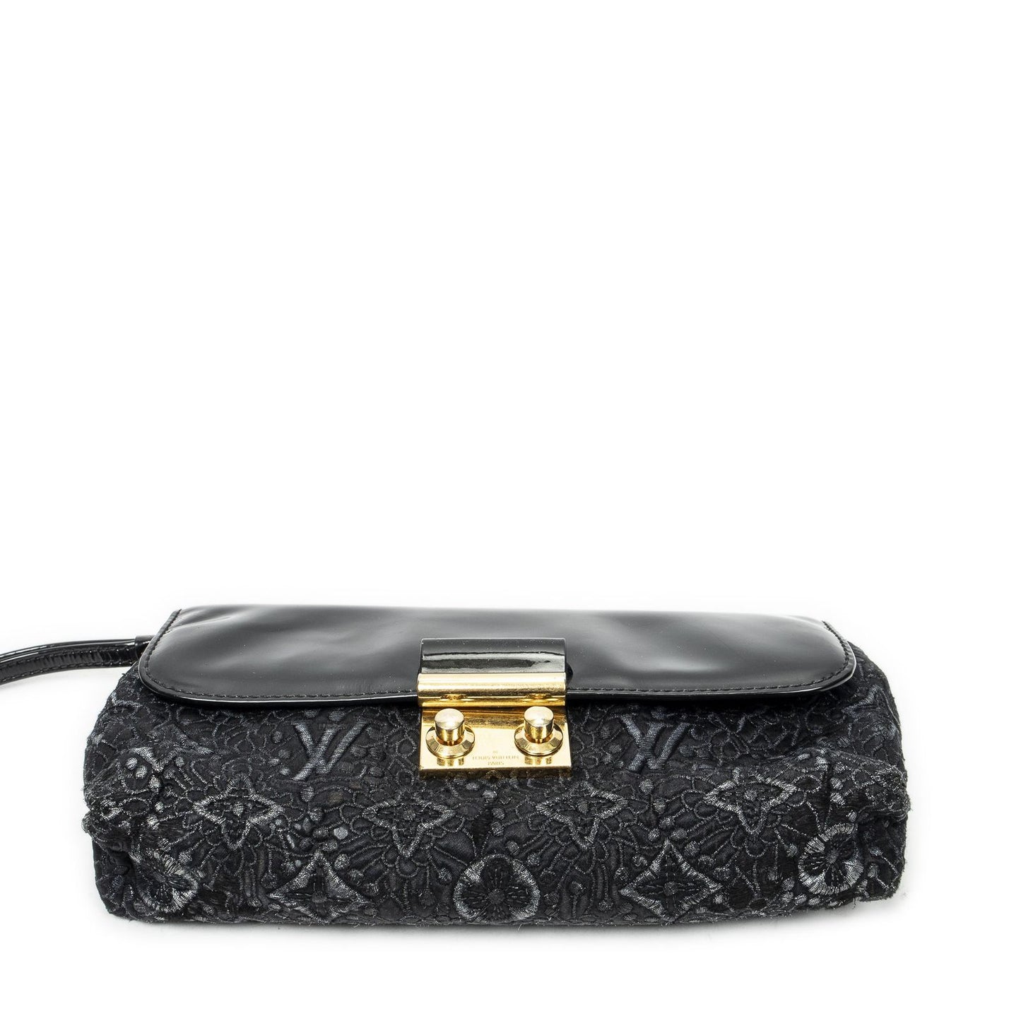 Louis Vuitton Pochette Lace Clutch Black Embroidery Canvas — view 3