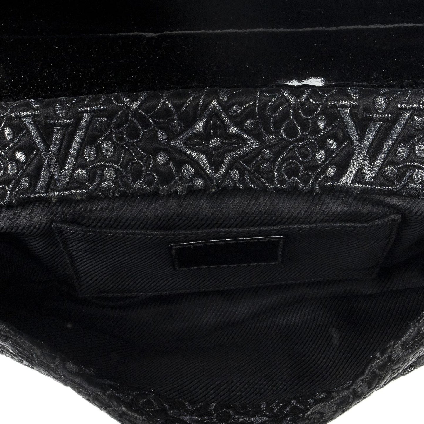 Louis Vuitton Pochette Lace Clutch Black Embroidery Canvas — view 4