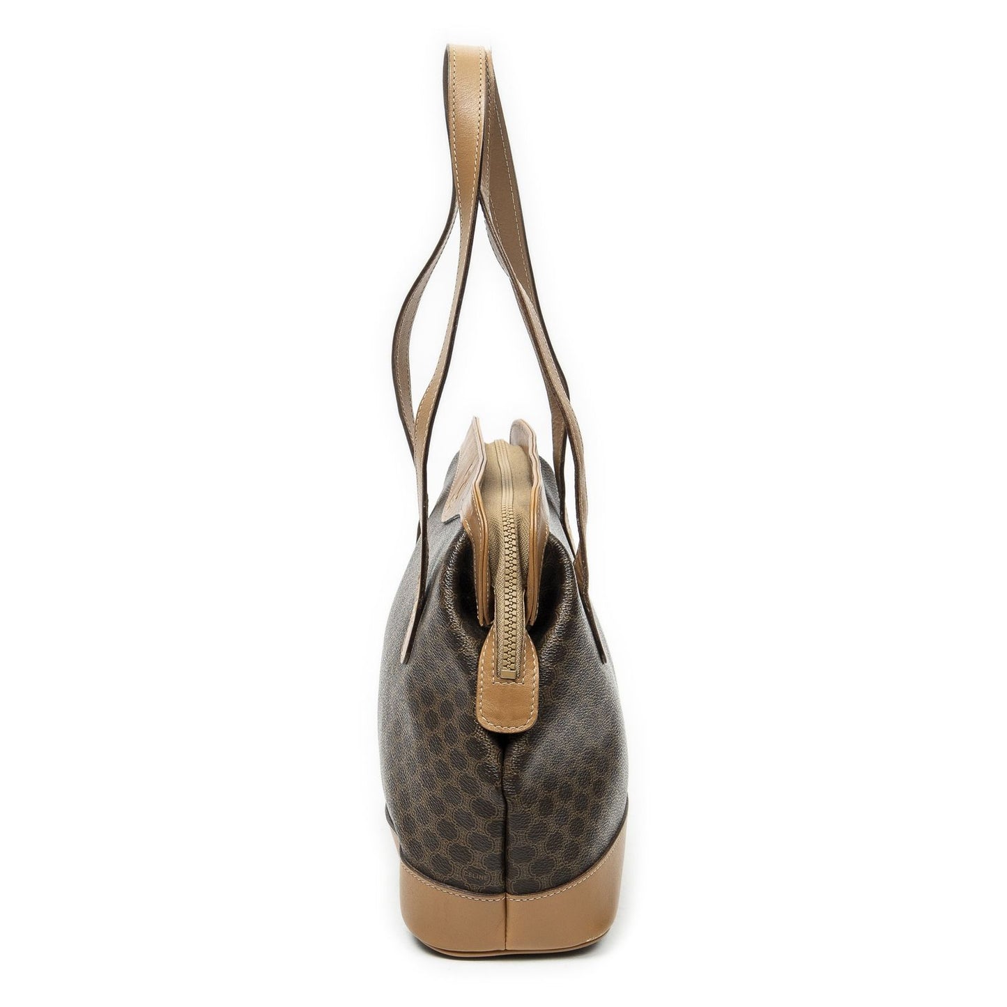 Celine Zip Tote Beige Brown Macadam Canvas — view 3