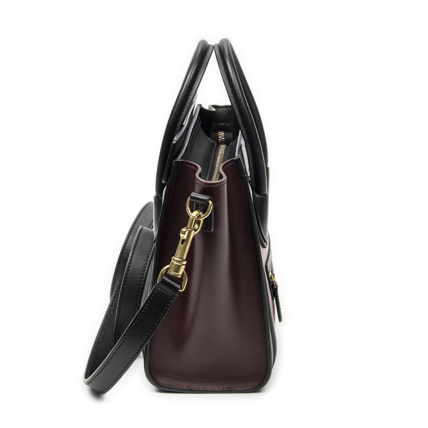Celine Nano Luggage Red Black Calfskin Leather — view 4