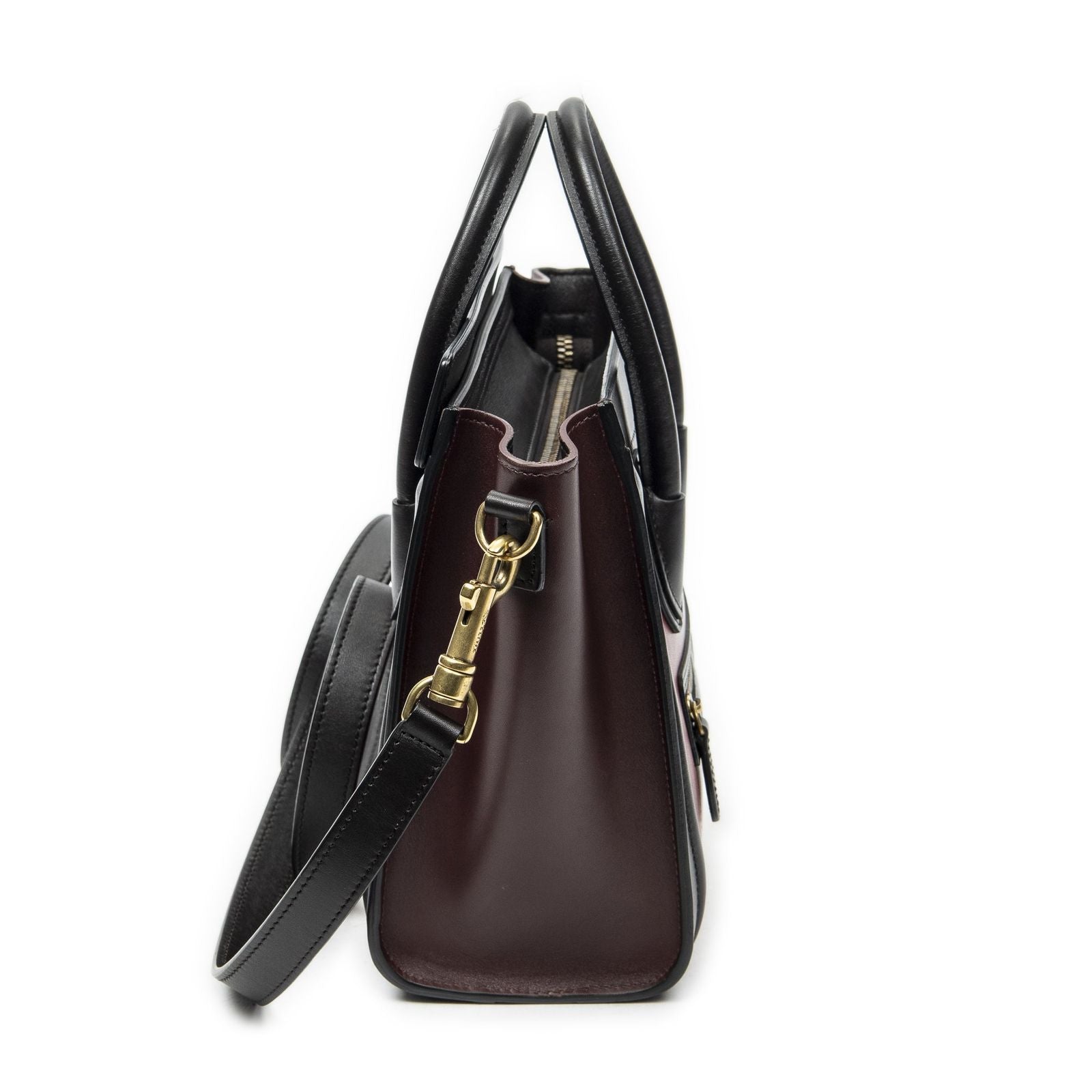 Celine Nano Luggage Red Black Calfskin Leather — view 4