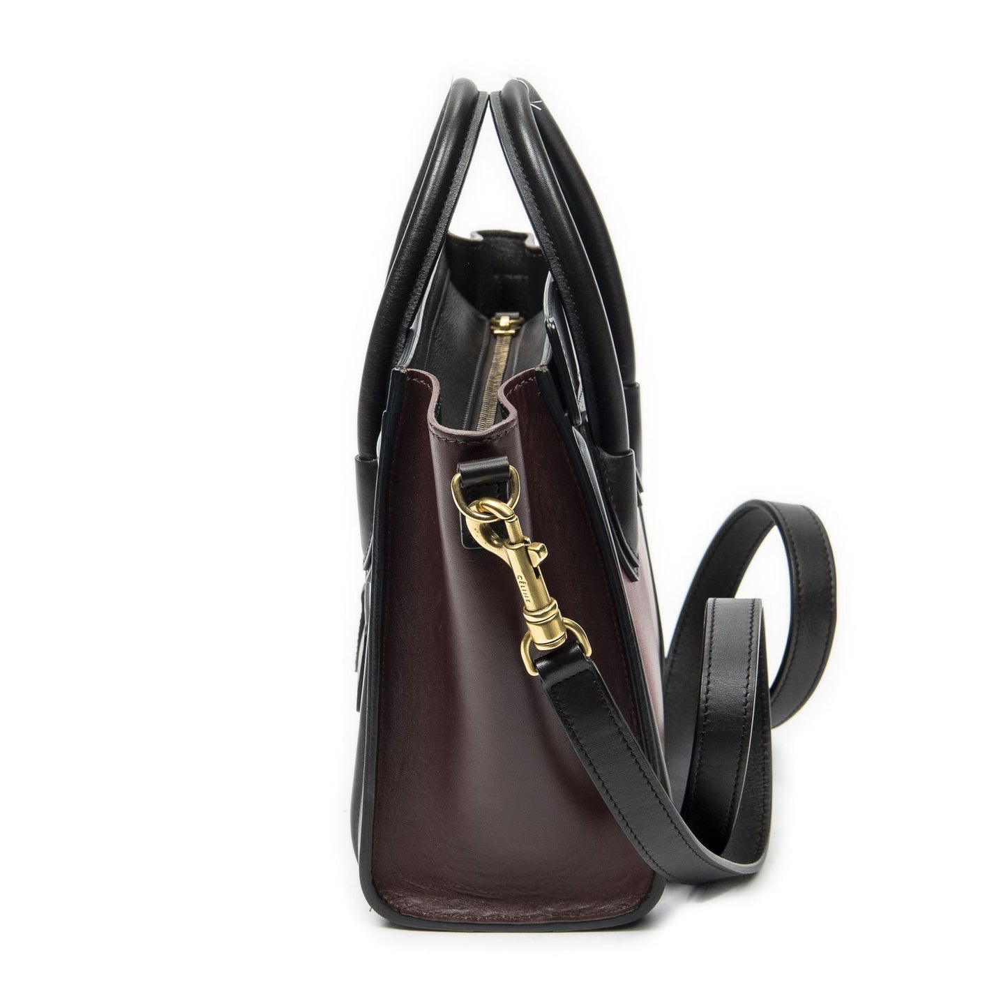 Celine Nano Luggage Red Black Calfskin Leather — view 3