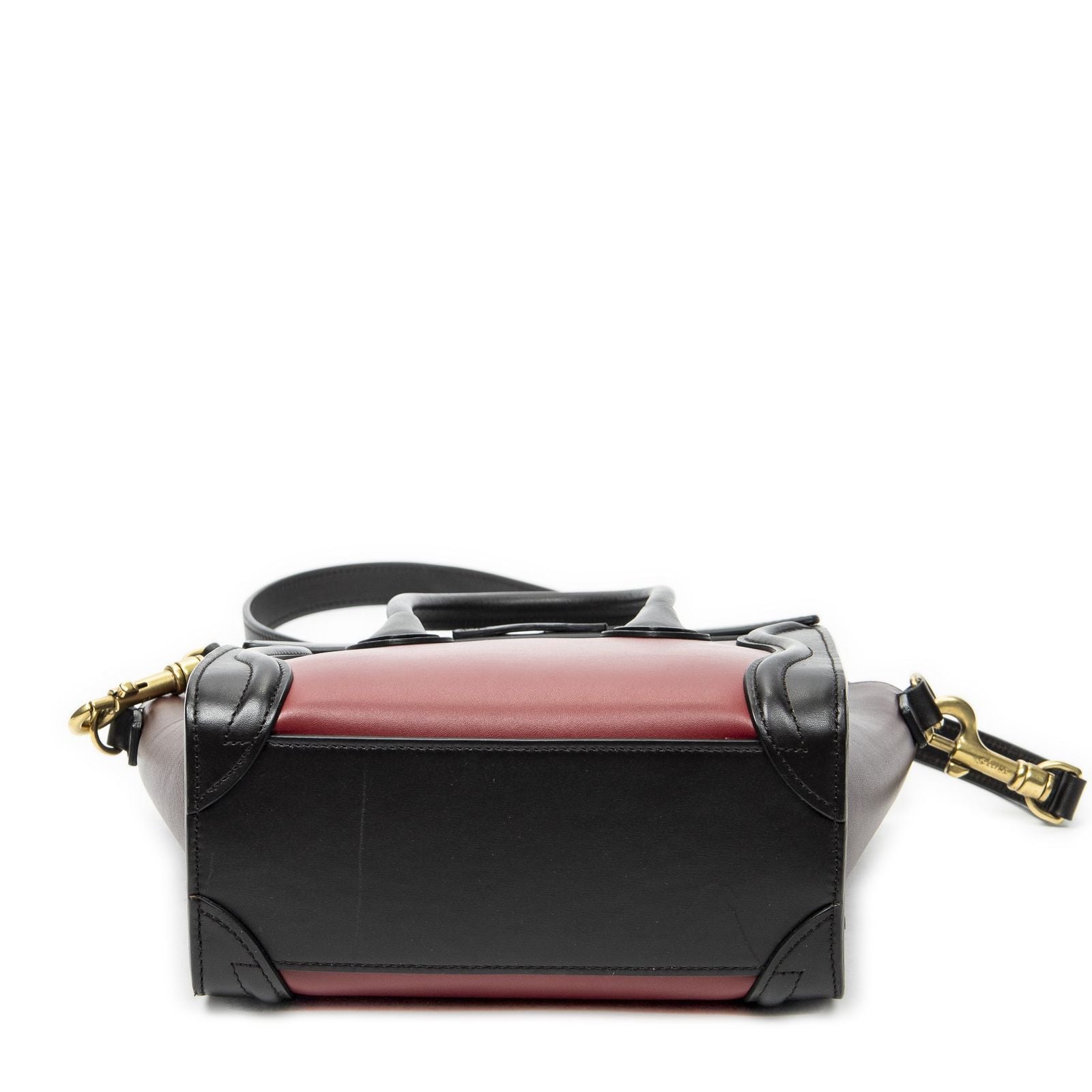 Celine Nano Luggage Red Black Calfskin Leather — view 6