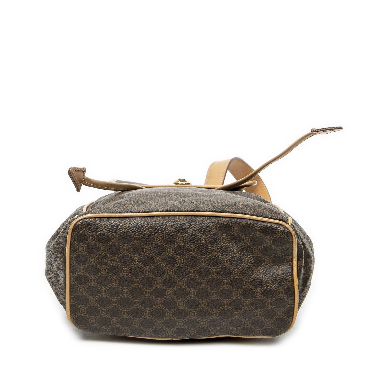 Celine Drawstring Flap Backpack Beige Brown Macadam Canvas — view 6