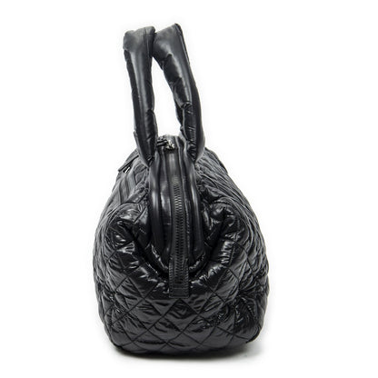 Chanel Coco Cocoon Bowla Black Quilted Nylon Canvas Messenger — view 3