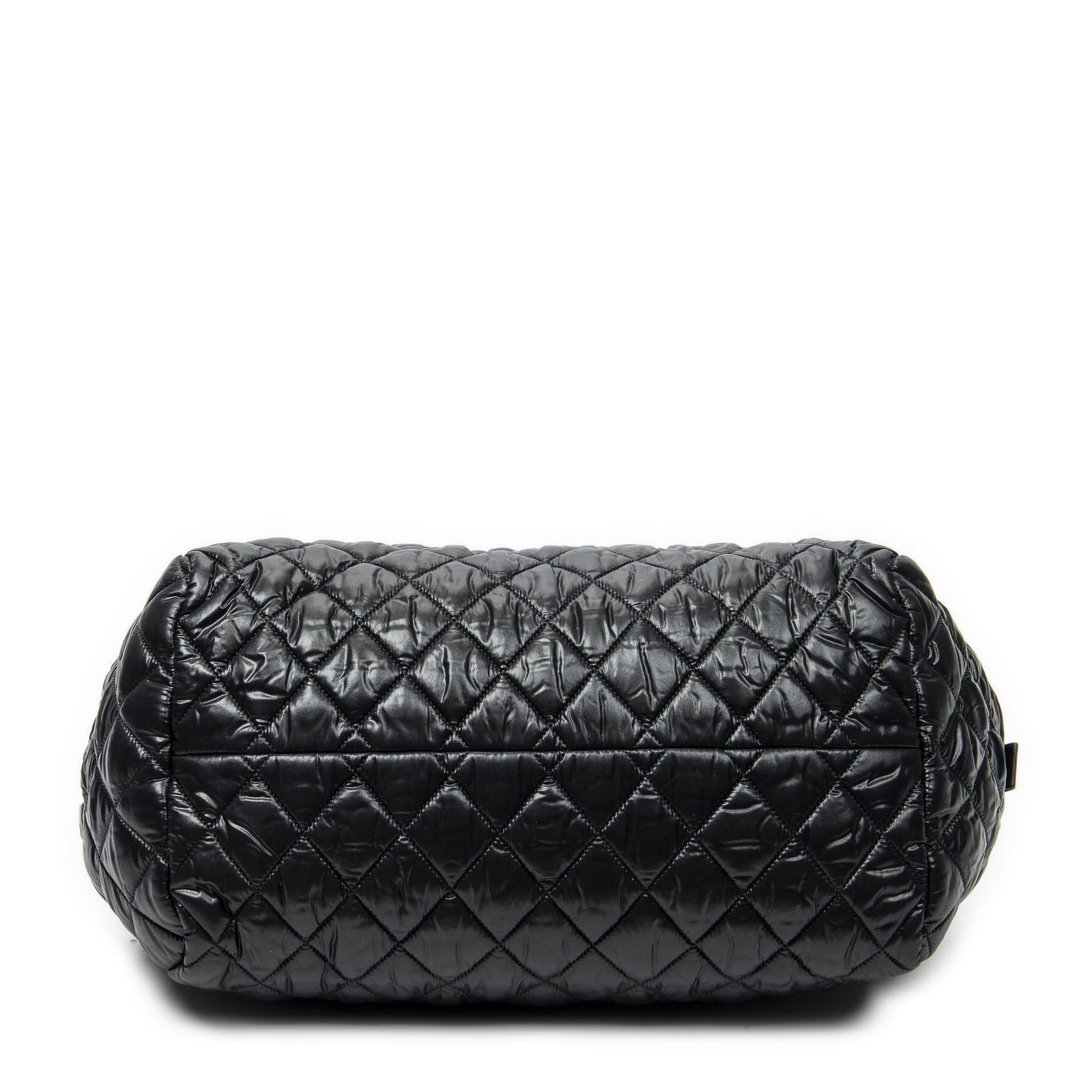 Chanel Coco Cocoon Bowla Black Quilted Nylon Canvas Messenger — view 6