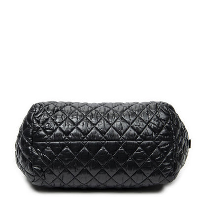 Chanel Coco Cocoon Bowla Black Quilted Nylon Canvas Messenger — view 6