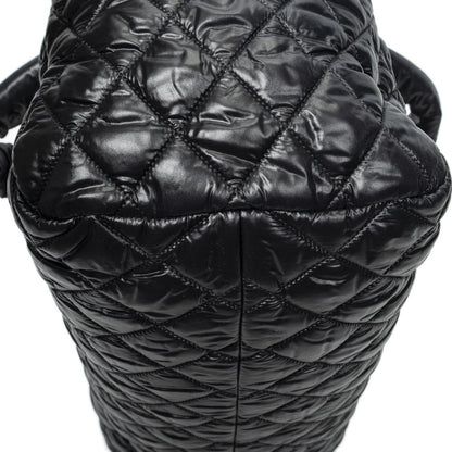 Chanel Coco Cocoon Bowla Black Quilted Nylon Canvas Messenger — view 8