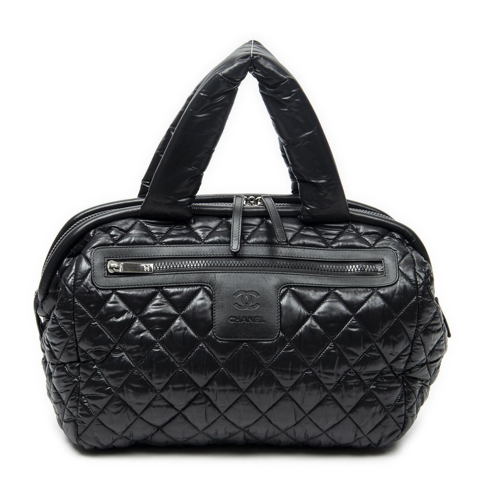 Chanel Coco Cocoon Bowla Black Quilted Nylon Canvas Messenger