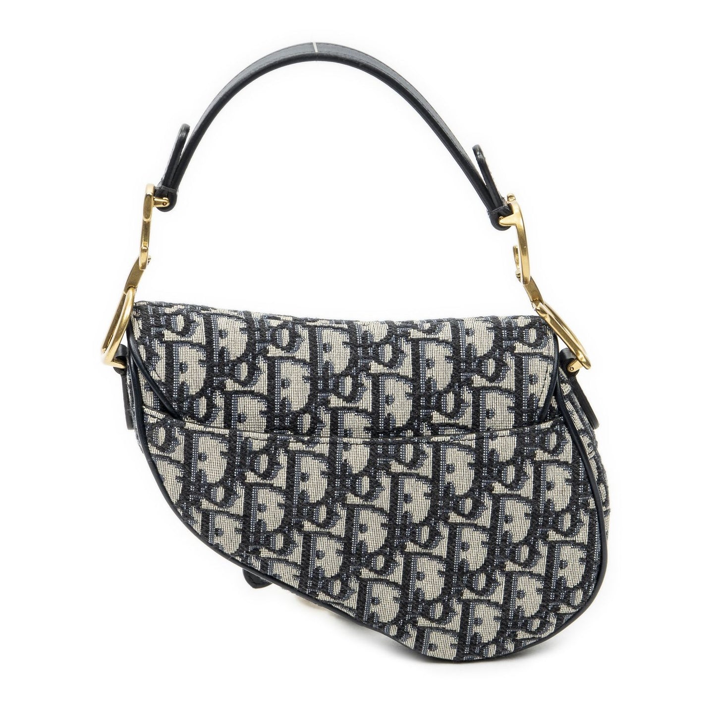 Dior New Saddle Bag Navy Beige Oblique Peacock Canvas — view 5