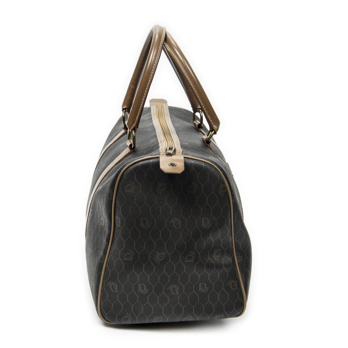 Dior Midi Amboston Gray Brown Macadam Canvas Shoulder — view 4