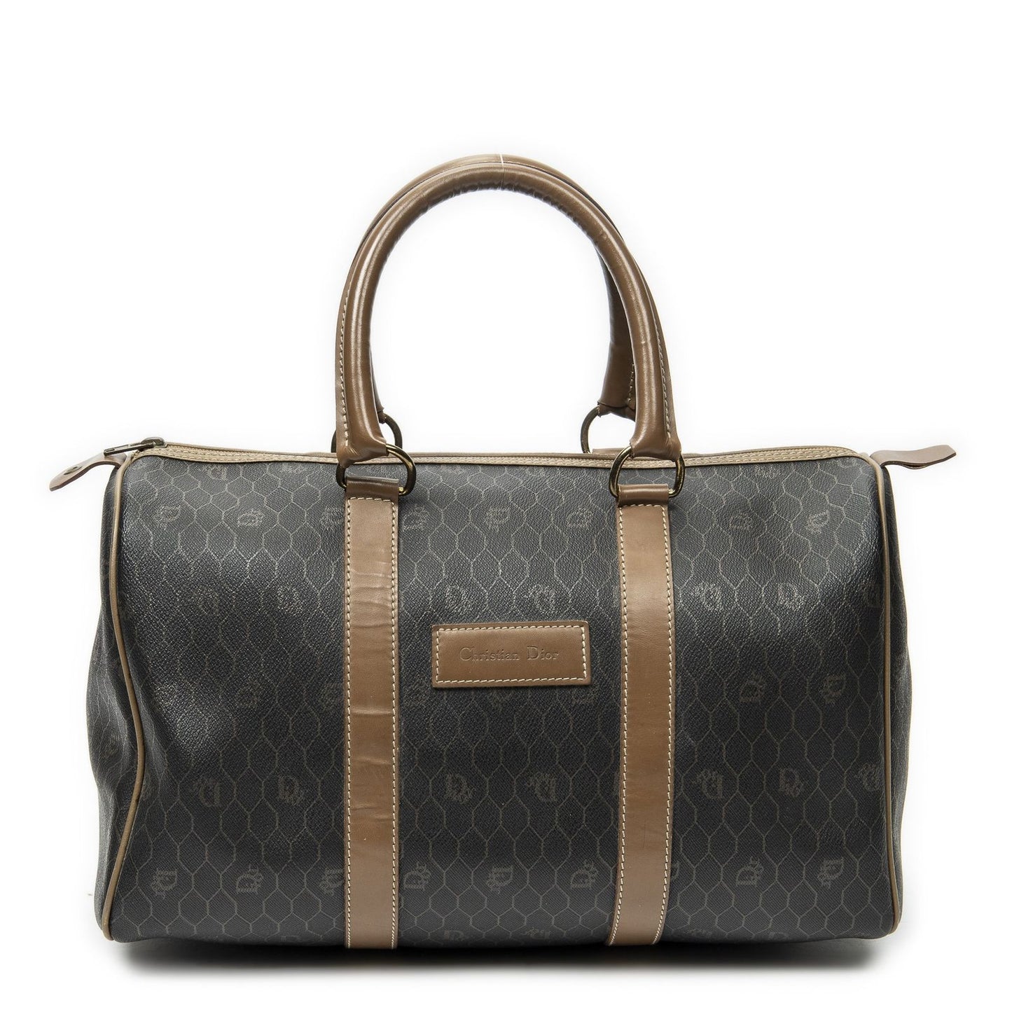 Dior Midi Amboston Gray Brown Macadam Canvas Shoulder