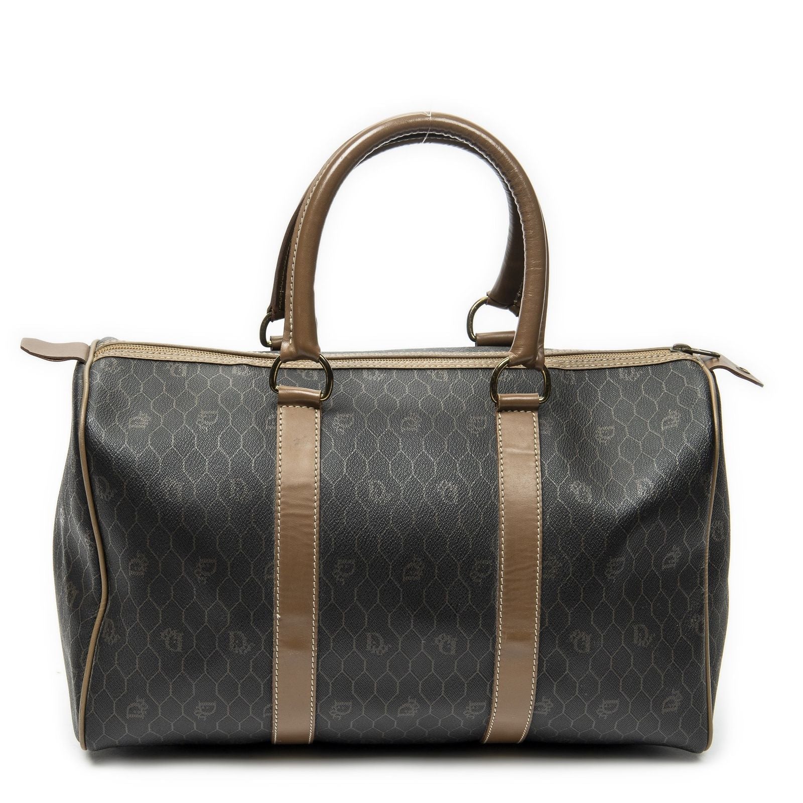 Dior Midi Amboston Gray Brown Macadam Canvas Shoulder — view 5