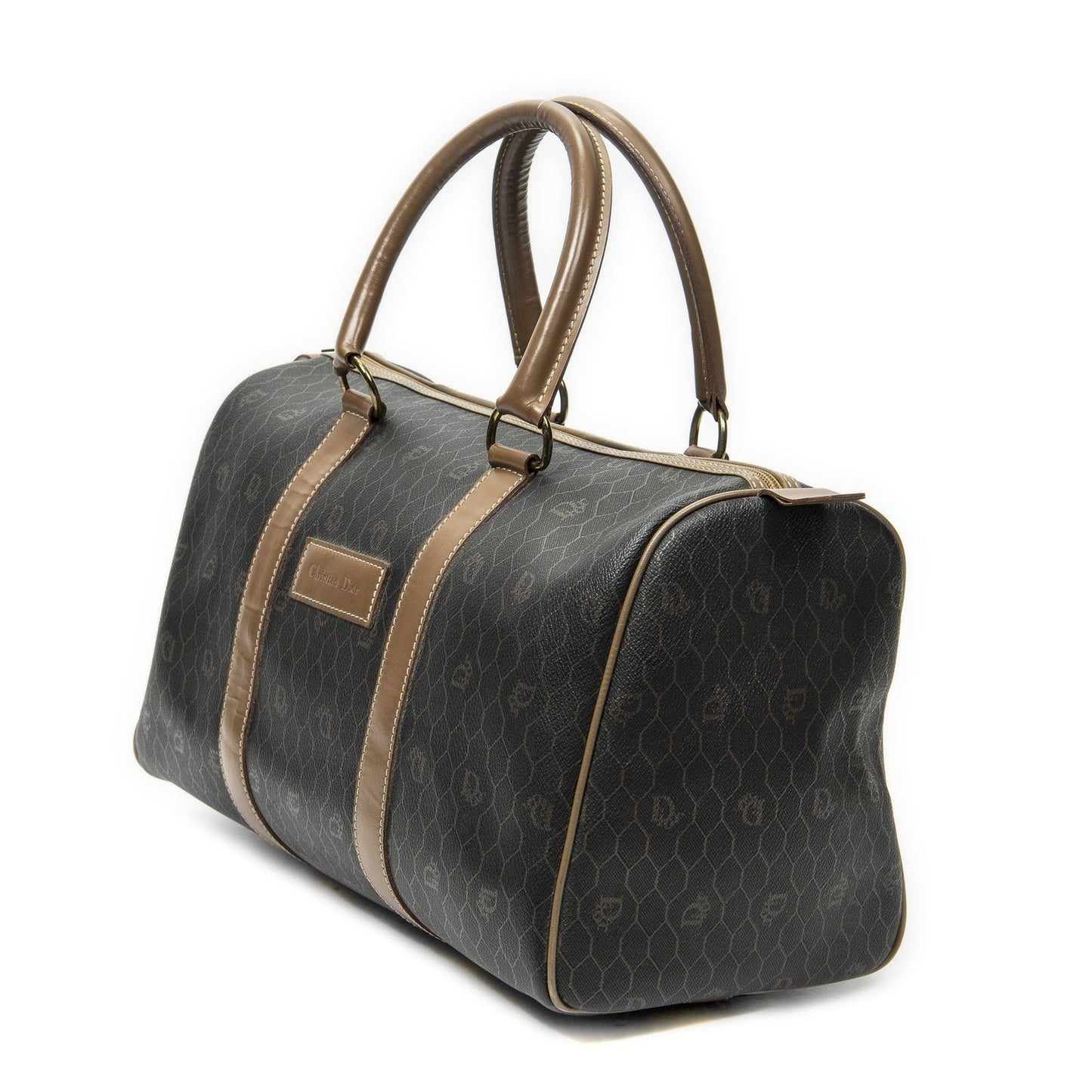 Dior Midi Amboston Gray Brown Macadam Canvas Shoulder — view 2