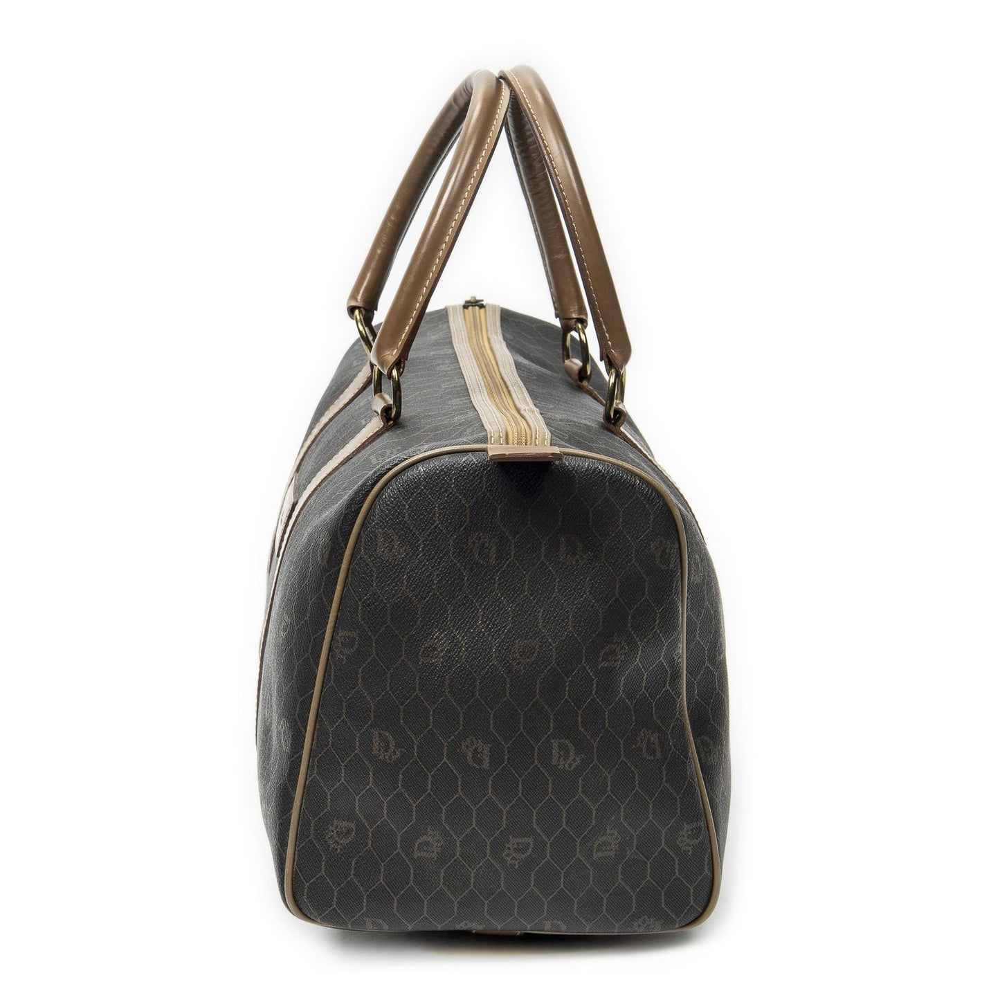 Dior Midi Amboston Gray Brown Macadam Canvas Shoulder — view 3