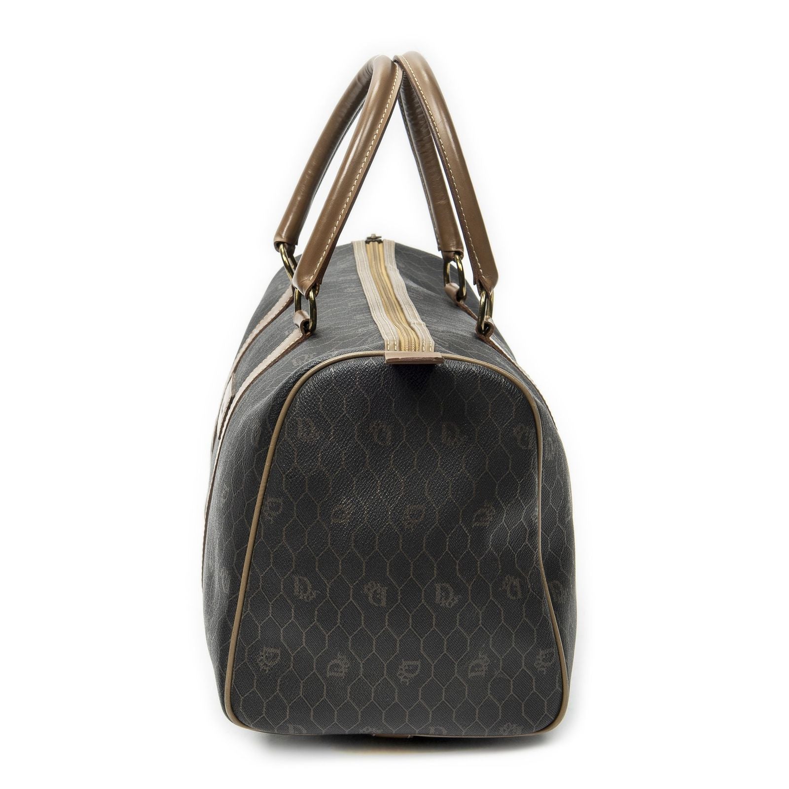 Dior Midi Amboston Gray Brown Macadam Canvas Shoulder — view 3