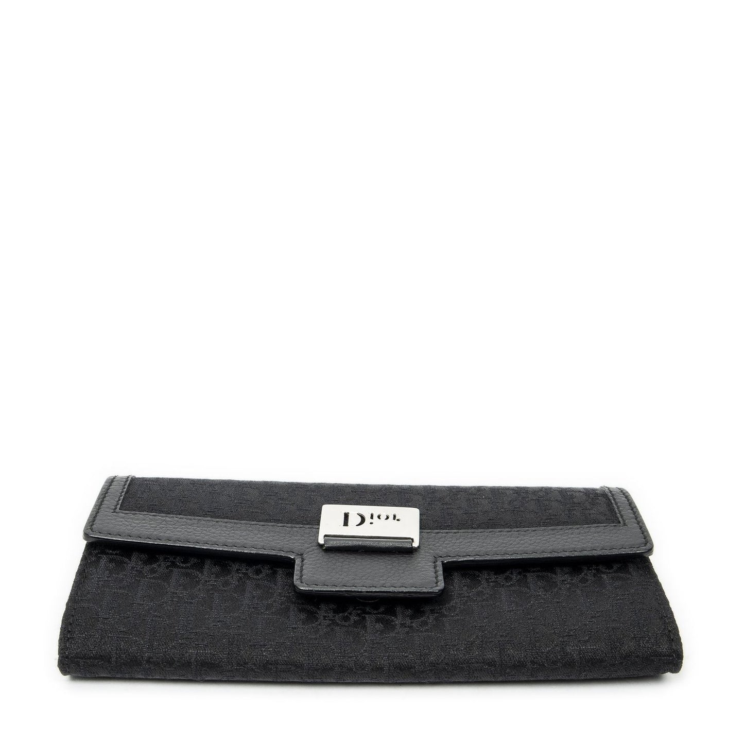 Dior Continental Wallet Black Trotter Pattern Canvas — view 3