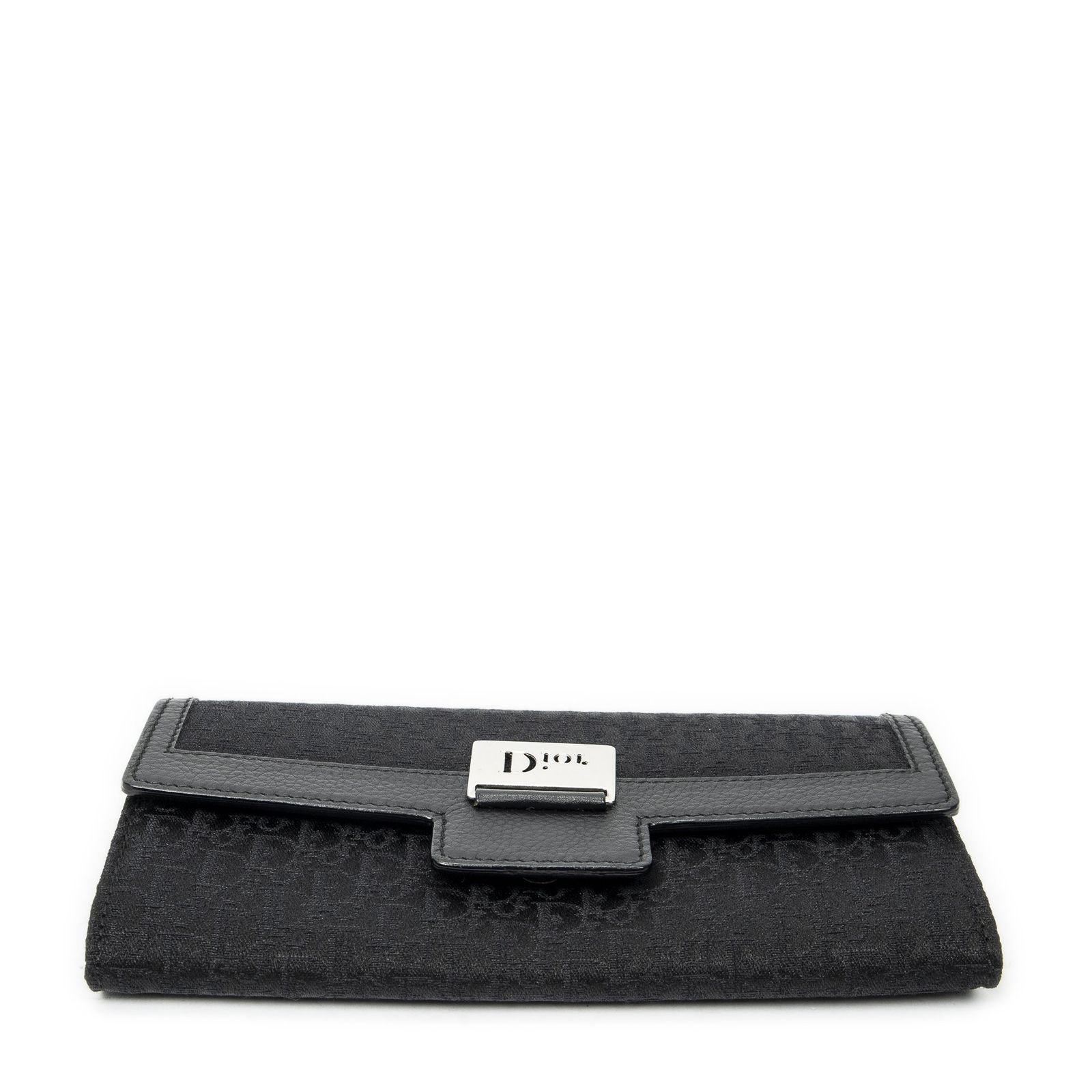 Dior Continental Wallet Black Trotter Pattern Canvas — view 3