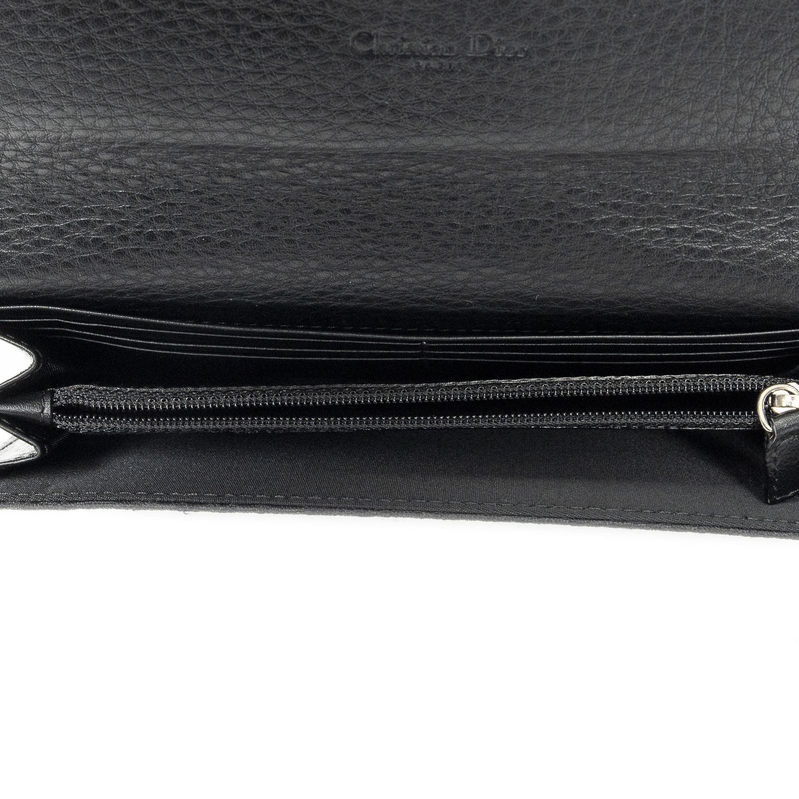 Dior Continental Wallet Black Trotter Pattern Canvas — view 4