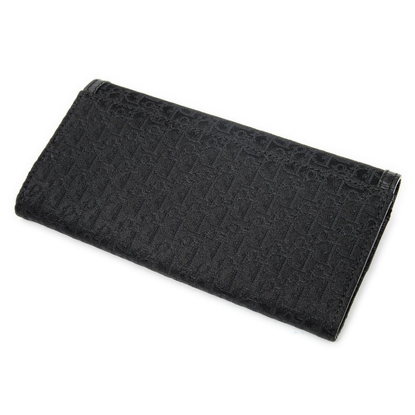 Dior Continental Wallet Black Trotter Pattern Canvas — view 2