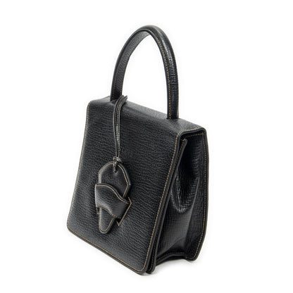Loewe Vintage Square Flap Black Gray Calfskin Leather — view 2