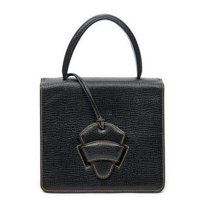 Loewe Vintage Square Flap Black Gray Calfskin Leather
