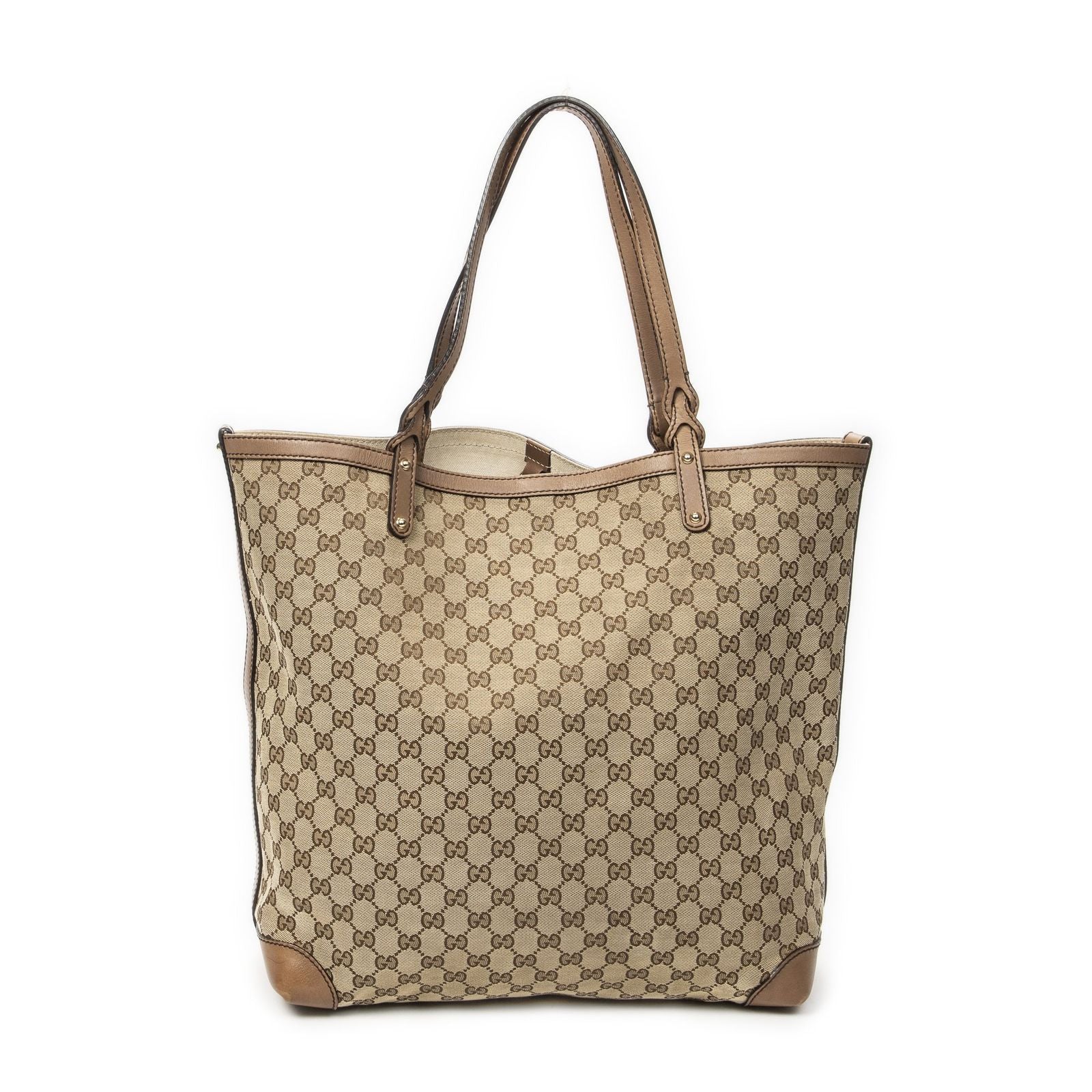 Gucci Large Craft Tote Brown Beige GG Canvas — view 5