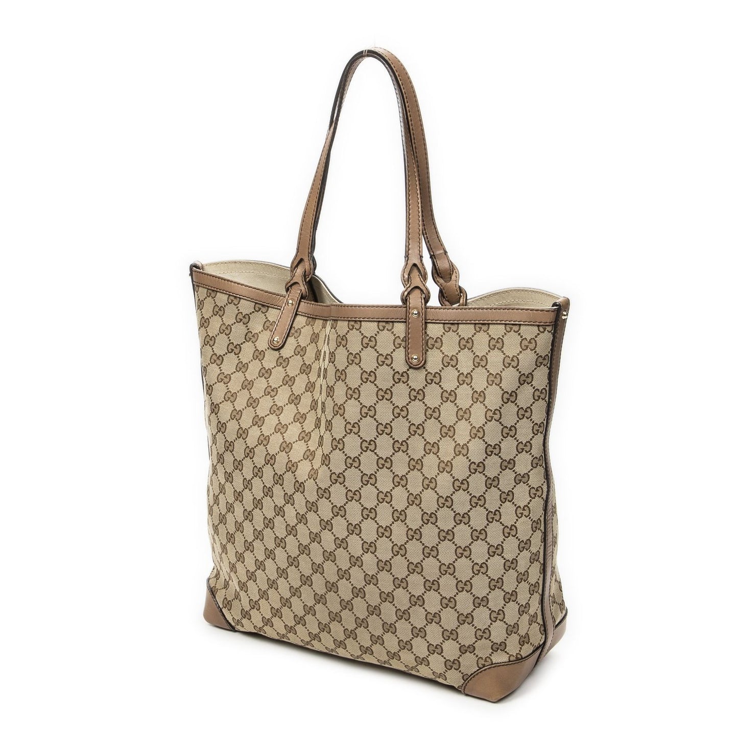 Gucci Large Craft Tote Brown Beige GG Canvas — view 2