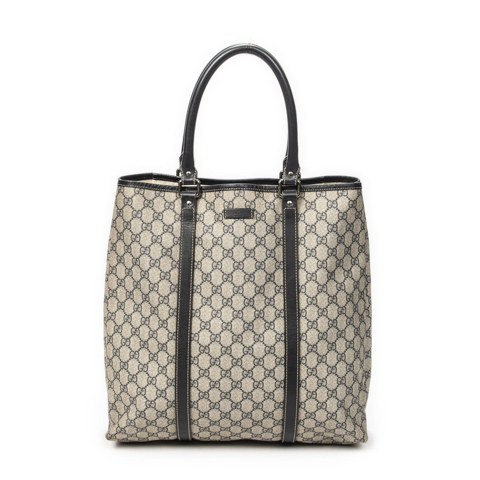 Gucci Vertical Tote Navy Beige Supreme Canvas
