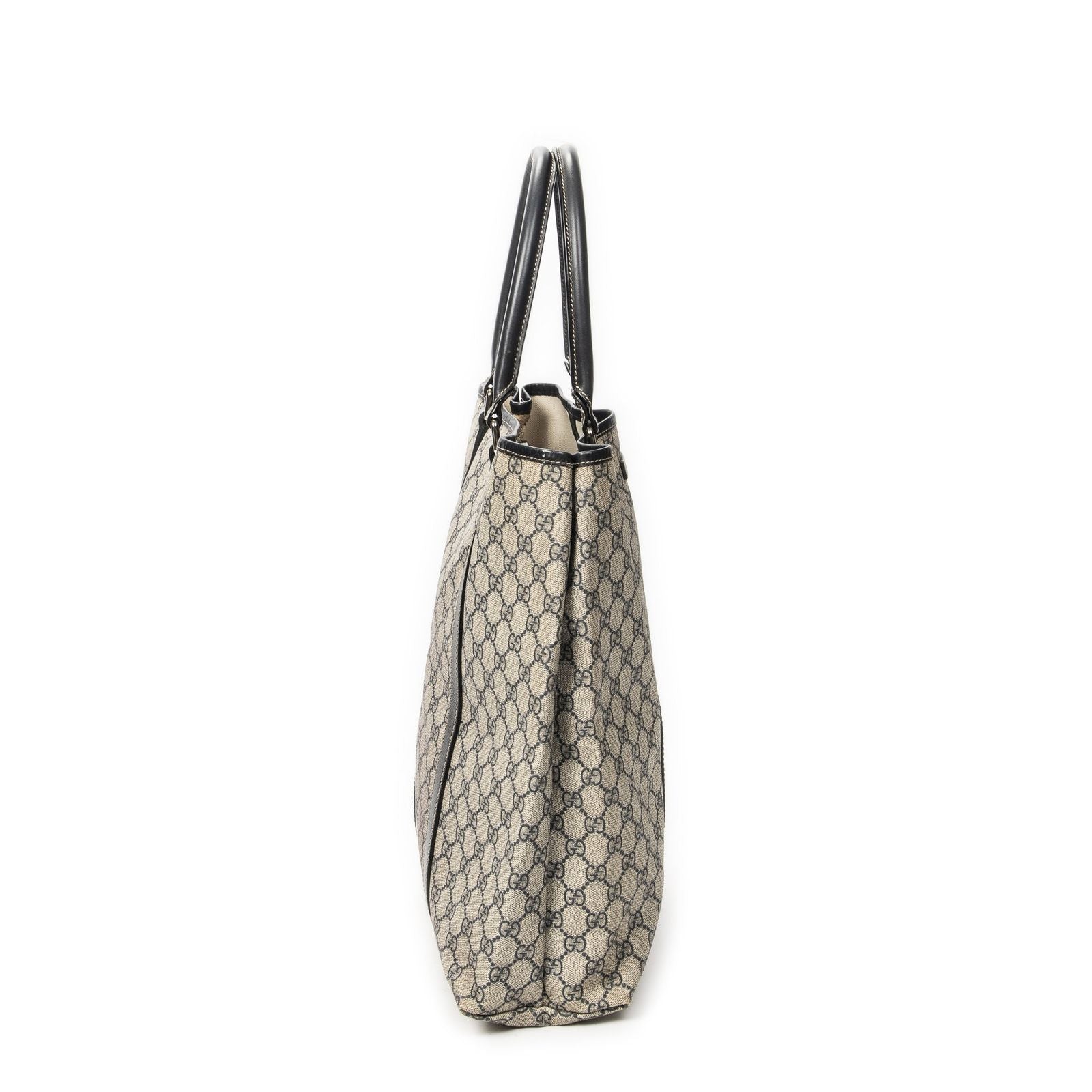 Gucci Vertical Tote Navy Beige Supreme Canvas — view 4
