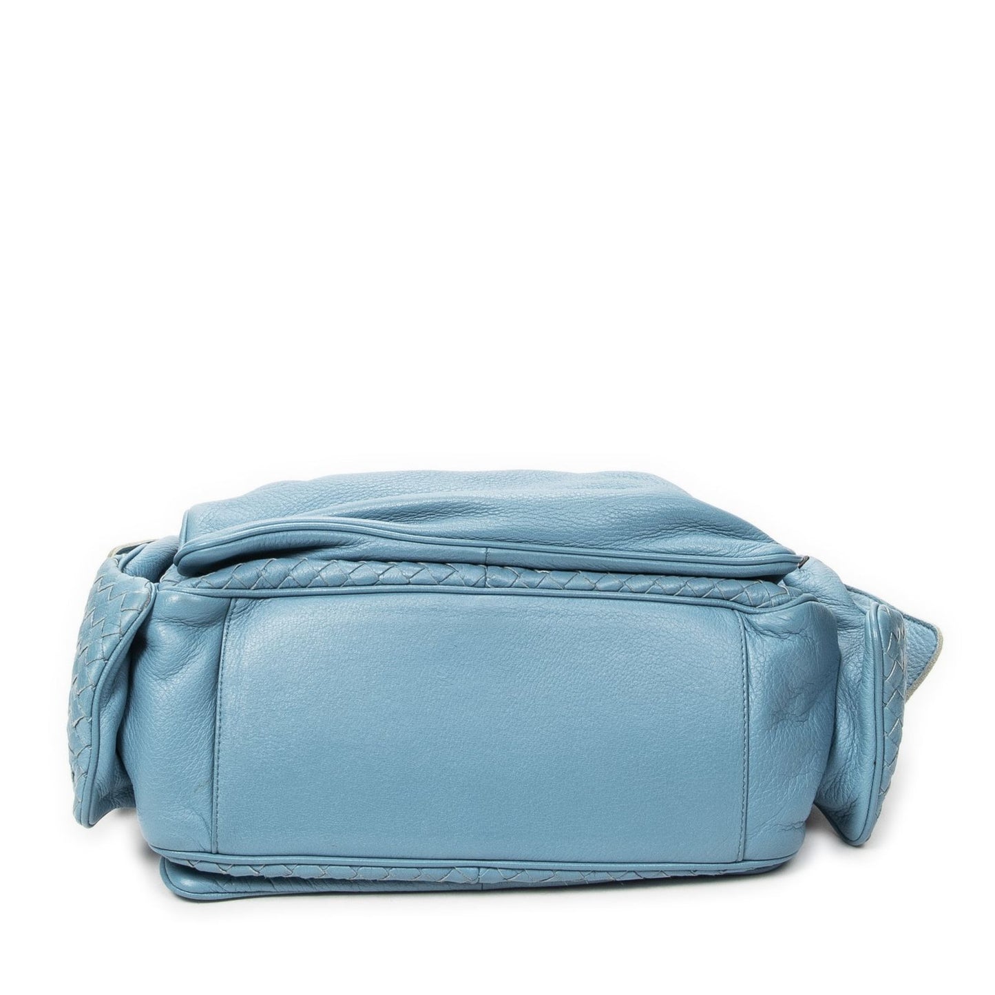 Bottega Veneta Hobo Blue Trim Intrecciato Leather — view 6