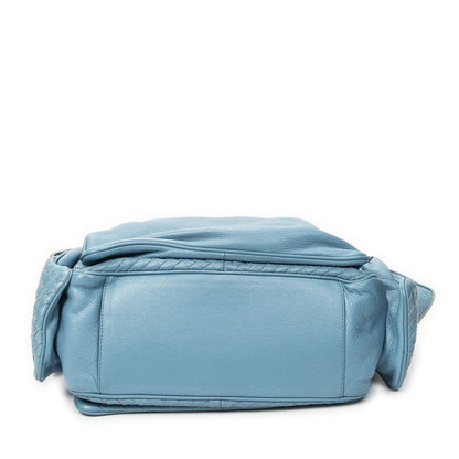 Bottega Veneta Hobo Blue Trim Intrecciato Leather — view 6