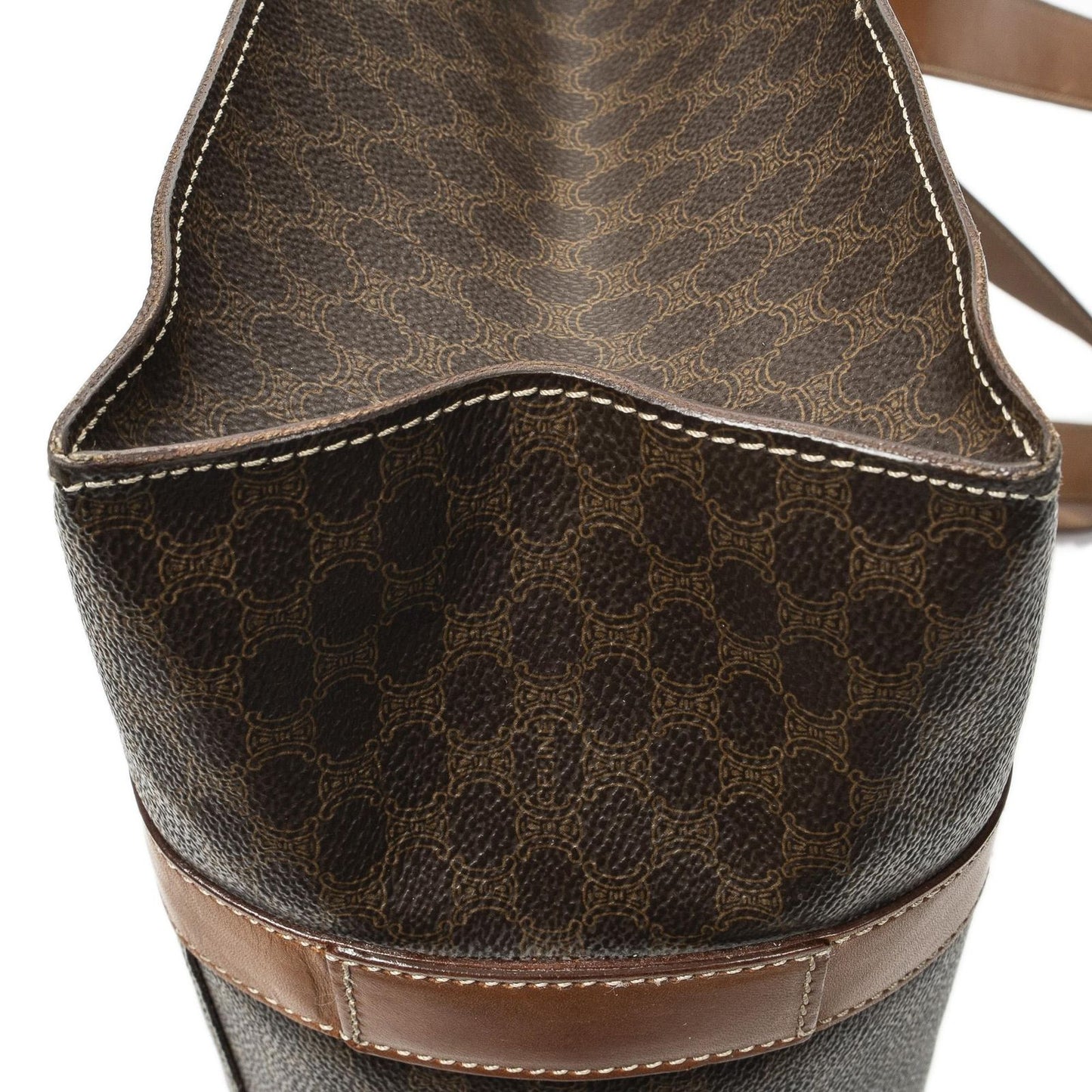Celine Zip Shopping Tote Brown Macadam Canvas — view 7