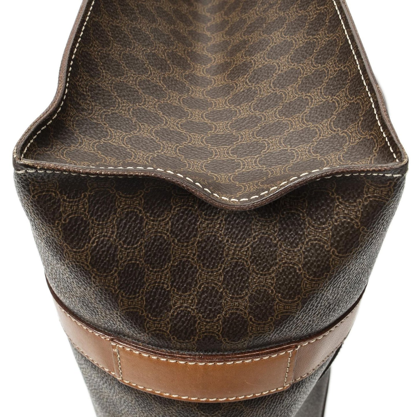 Celine Zip Shopping Tote Brown Macadam Canvas — view 8