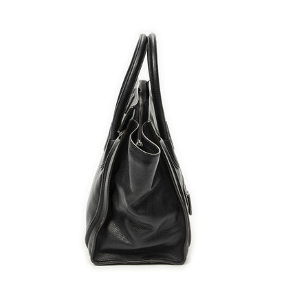Celine Luggage Bag Black Gray Calfskin Leather — view 4