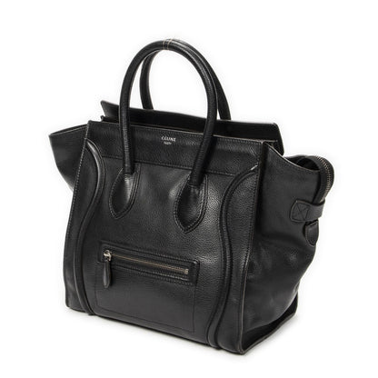 Celine Luggage Bag Black Gray Calfskin Leather — view 2