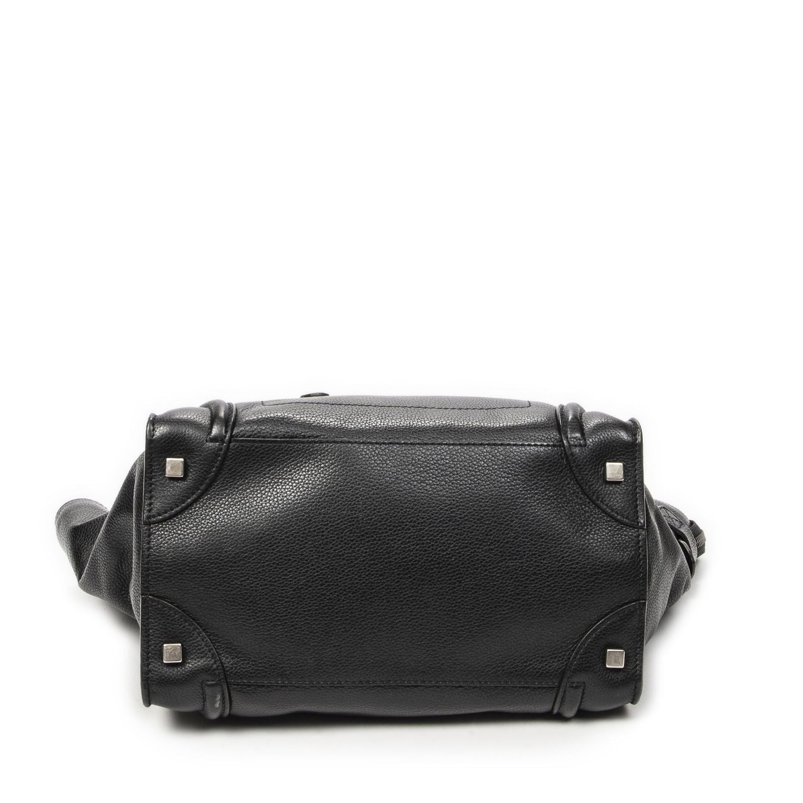 Celine Luggage Bag Black Gray Calfskin Leather — view 6