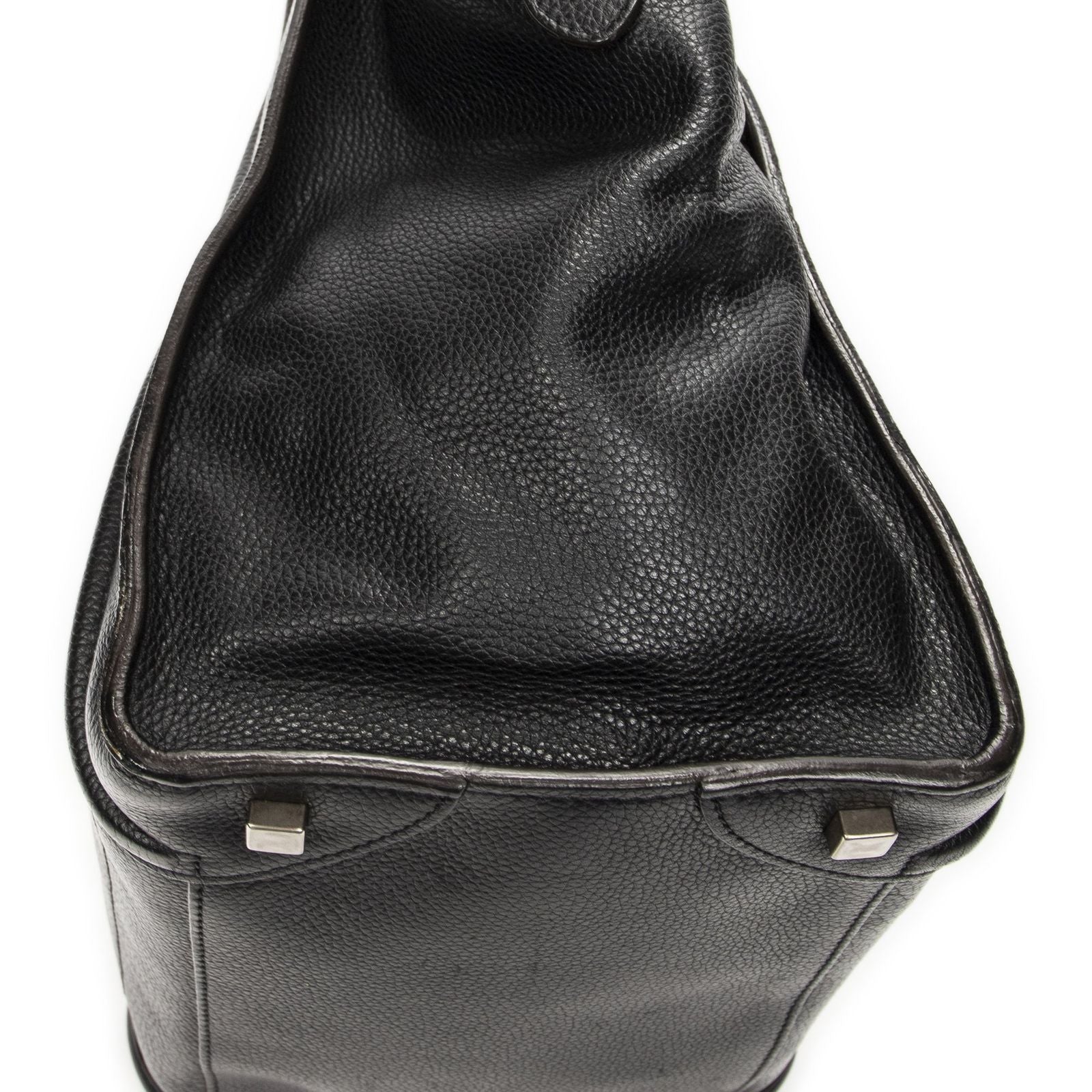 Celine Luggage Bag Black Gray Calfskin Leather — view 8
