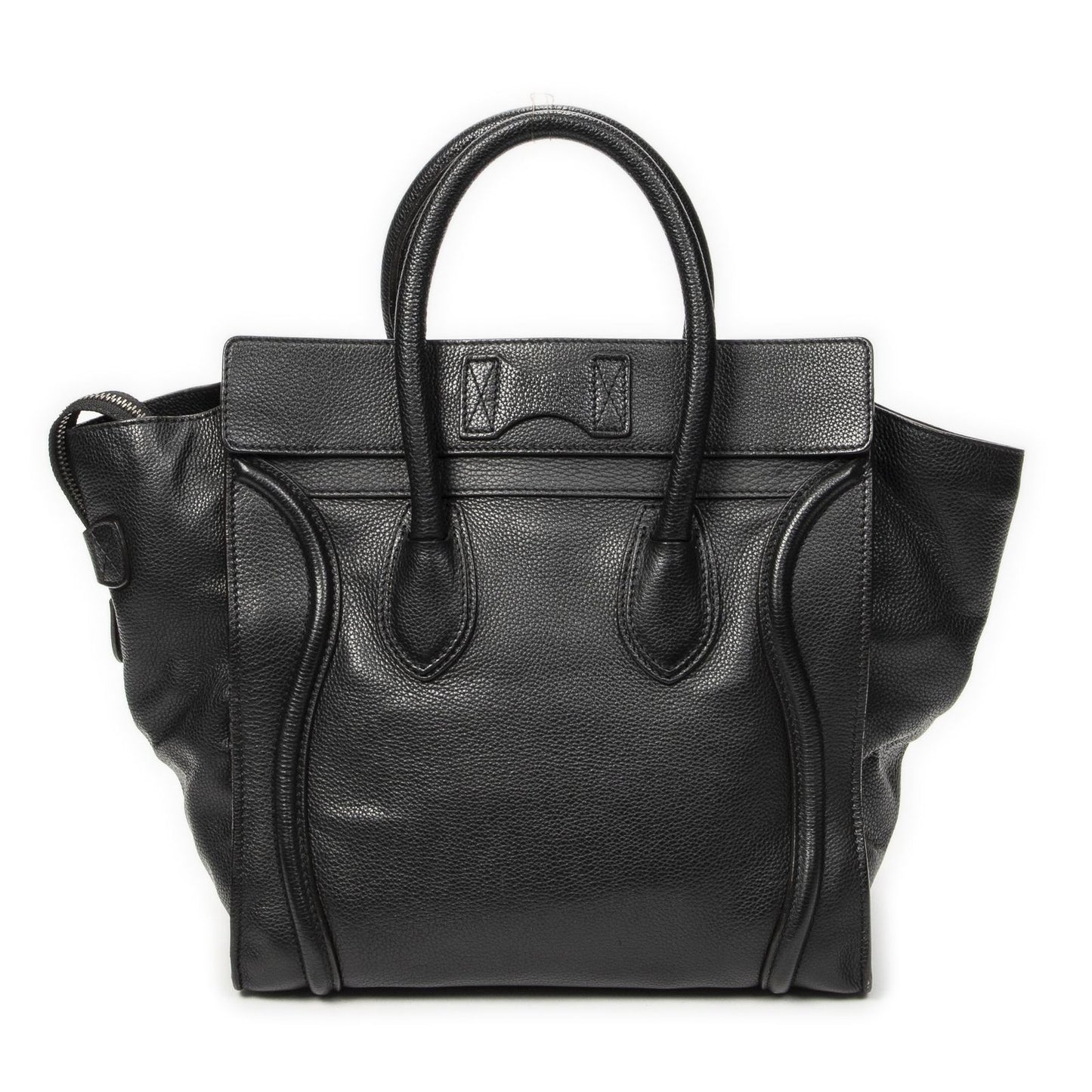 Celine Luggage Bag Black Gray Calfskin Leather — view 5