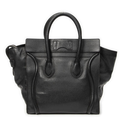 Celine Luggage Bag Black Gray Calfskin Leather — view 5