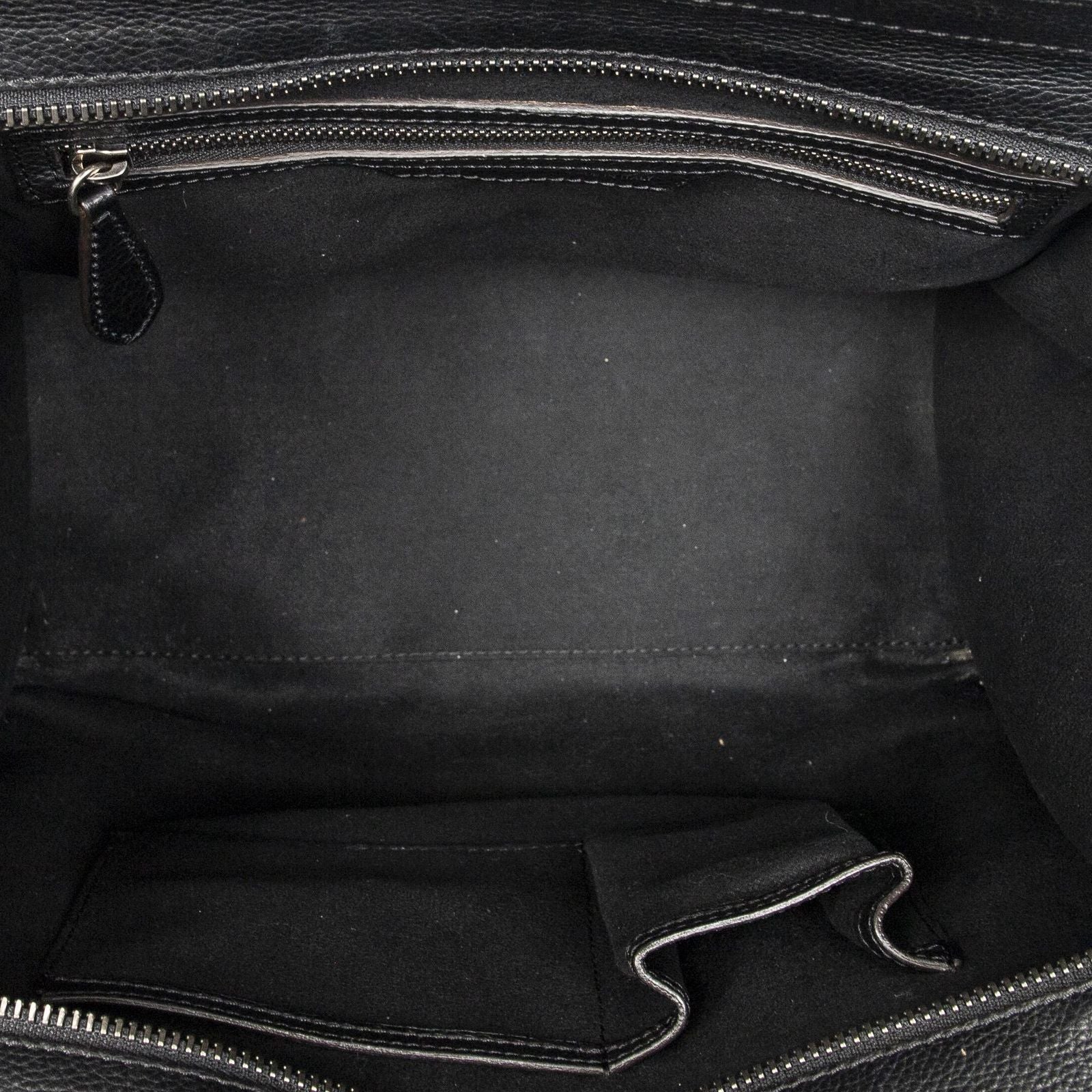 Celine Luggage Bag Black Gray Calfskin Leather — view 9