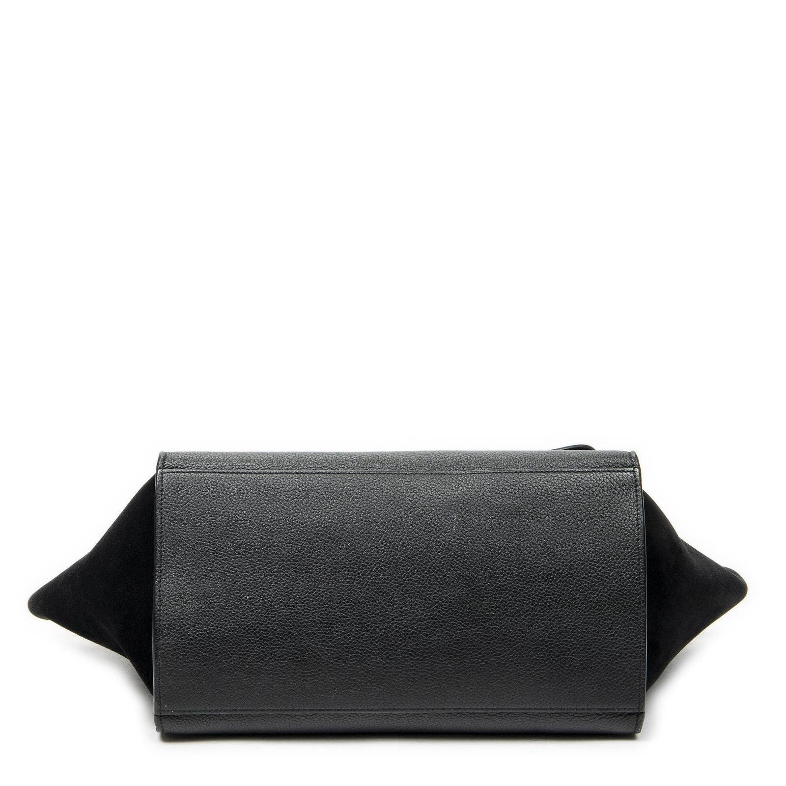 Celine Midi Trapeze Black Gray Calfskin Leather Messenger — view 6