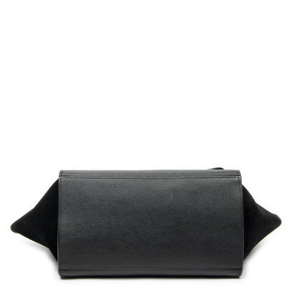 Celine Midi Trapeze Black Gray Calfskin Leather Messenger — view 6