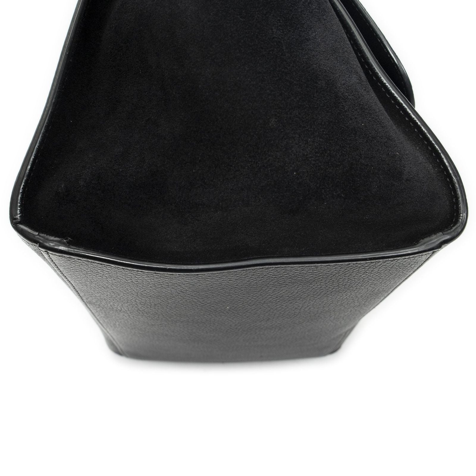 Celine Midi Trapeze Black Gray Calfskin Leather Messenger — view 7