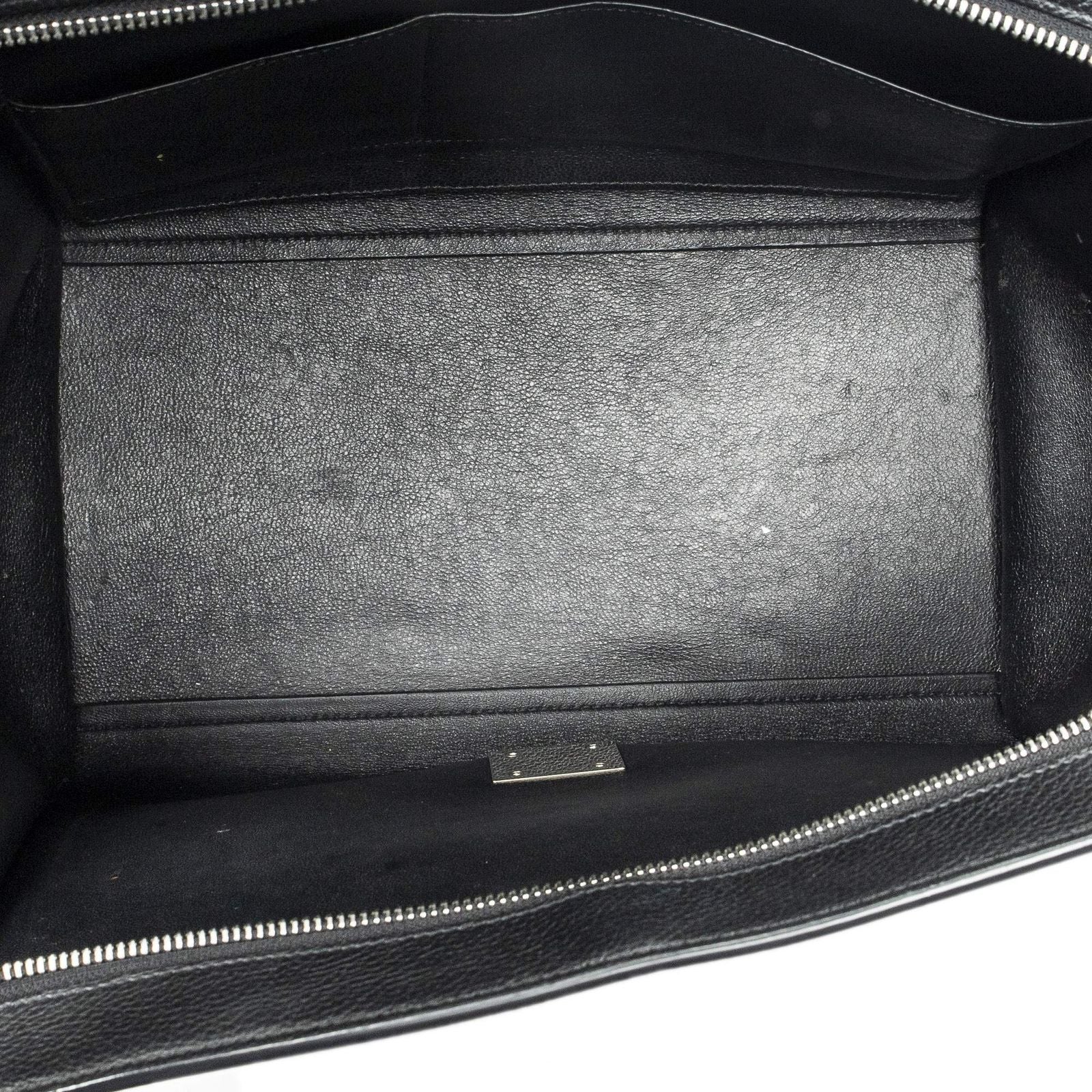 Celine Midi Trapeze Black Gray Calfskin Leather Messenger — view 9