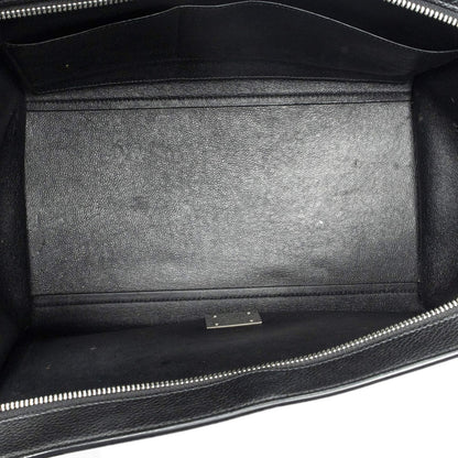 Celine Midi Trapeze Black Gray Calfskin Leather Messenger — view 9
